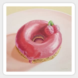 Cherry Donut Painting Sticker